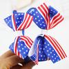 Повязка на голову с американским флагом, День независимости, 4 июля, красный, белый, синий, с бантом, декор, обруч для волос для девочек, аксессуары для волос