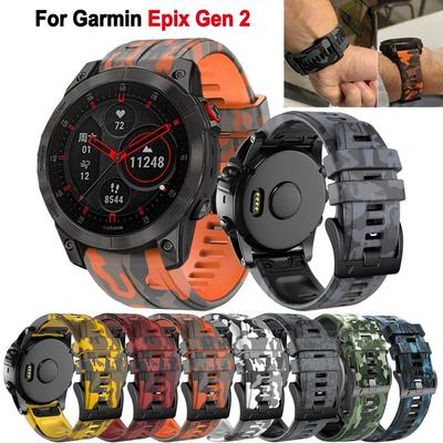 Сменный камуфляжный силиконовый ремешок Quickfit 22 мм 26 мм для Garmin Epix Gen 2 Fenix 7X7 6X6 Pro 5 5X Plus, ремешки для браслета