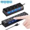 4/7 Ports USB HUB with On/Off Switch LED Light USB 2.0 Hub High Speed Adapter Portable USB Splitter For Computer Laptop Accessories