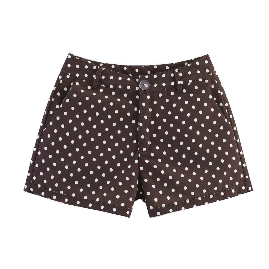 European and American style, wholesale women's clothing fashion versatile temperament casual design nine-color hair polka dot set