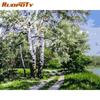 RUOPOTY Frameless Forest Landscape DIY Digital Painting By Numbers Modern Wall Art Canvas Painting For Home Decoration