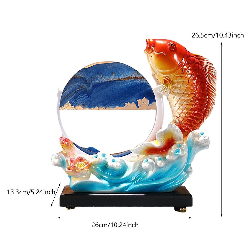 Коллекция статуй рыб кои, динамическая песчаная живопись, декоративная фигурка для стола, центральный элемент для письменного стола, камина, спальни, гостиной
