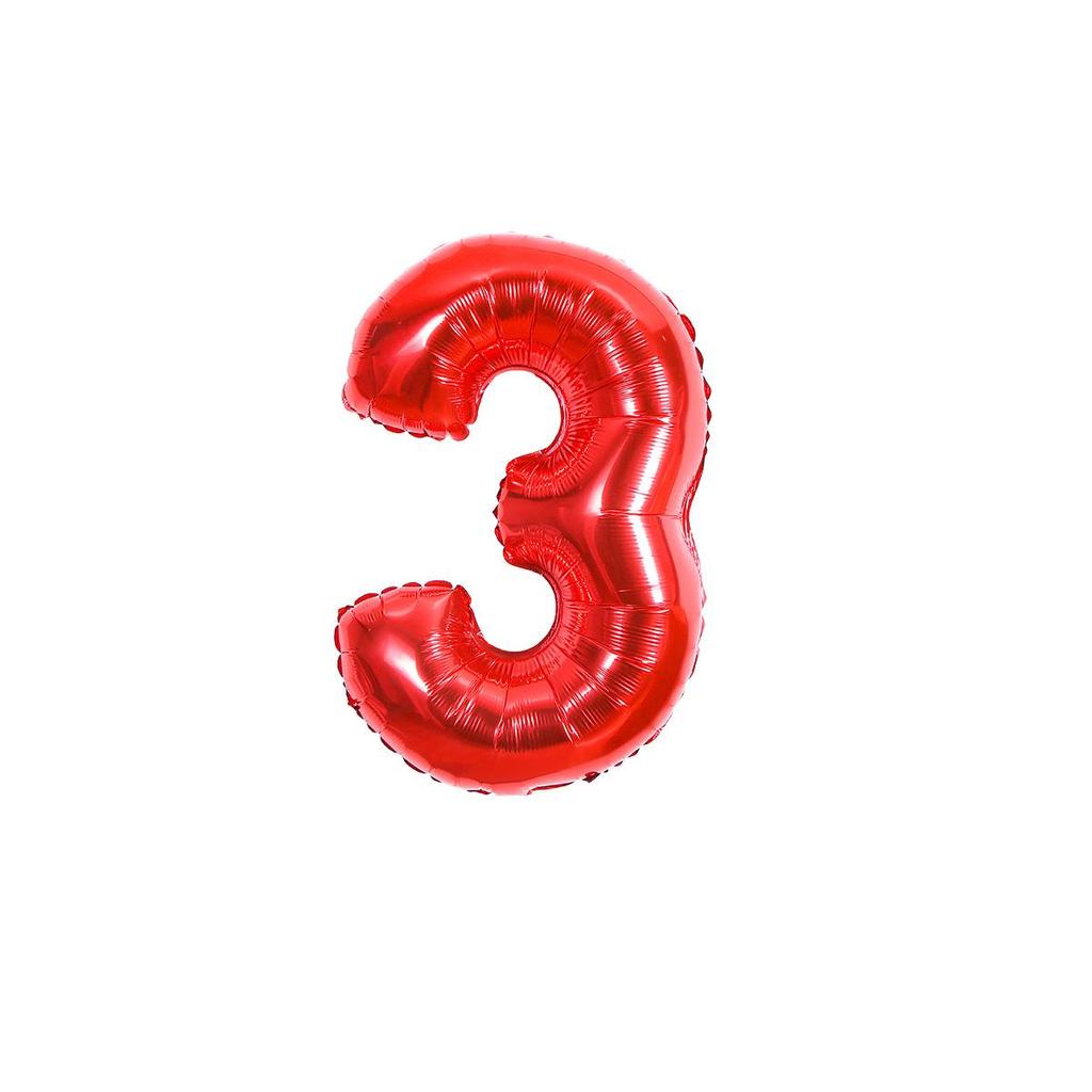 32-Inch US Number Birthday Party Balloons - Individual Aluminum Film