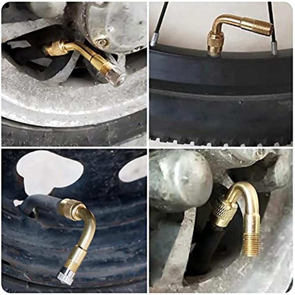 Упаковка из 2 удлинителей клапана на 90 градусов, медный адаптер клапана, удлинитель углового клапана, автомобильный клапан, удлинитель клапана для шин, угловой клапан для автомобиля, мотоцикла, велосипеда