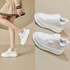 Spring Platform Leather Inner Height Increase White Shoes Women's Platform Sports Shoes Women's Lace-up Casual Board Shoes