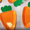8Pcs Paper Plates Carrot Shape Cartoon Disposable Vegetable Tableware Thick Paper Trays Dishes Happy Easter