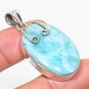 Natural Republic Larimar Gemstone 925 Solid Sterling Silver Pendant 1.75" V8a18