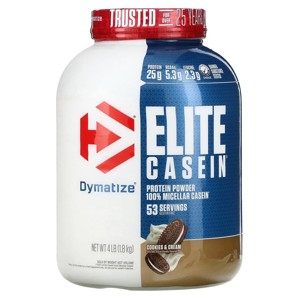 Dymatize, Elite Casein, Cookies & Cream, 4 lbs (1.8 kg)