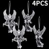 12/1pcs Crystal Snowflake Icicle Christmas Ornaments Xmas Tree Hanging Pendants Holiday New Year Party Transparent Decoration