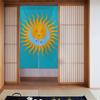 Noren Doorway Curtain, Sun Motif, 86 × 143 Cm, Machine-Washable, Room Divider / Privacy Door Curtain, Unlined (Blue Tone)