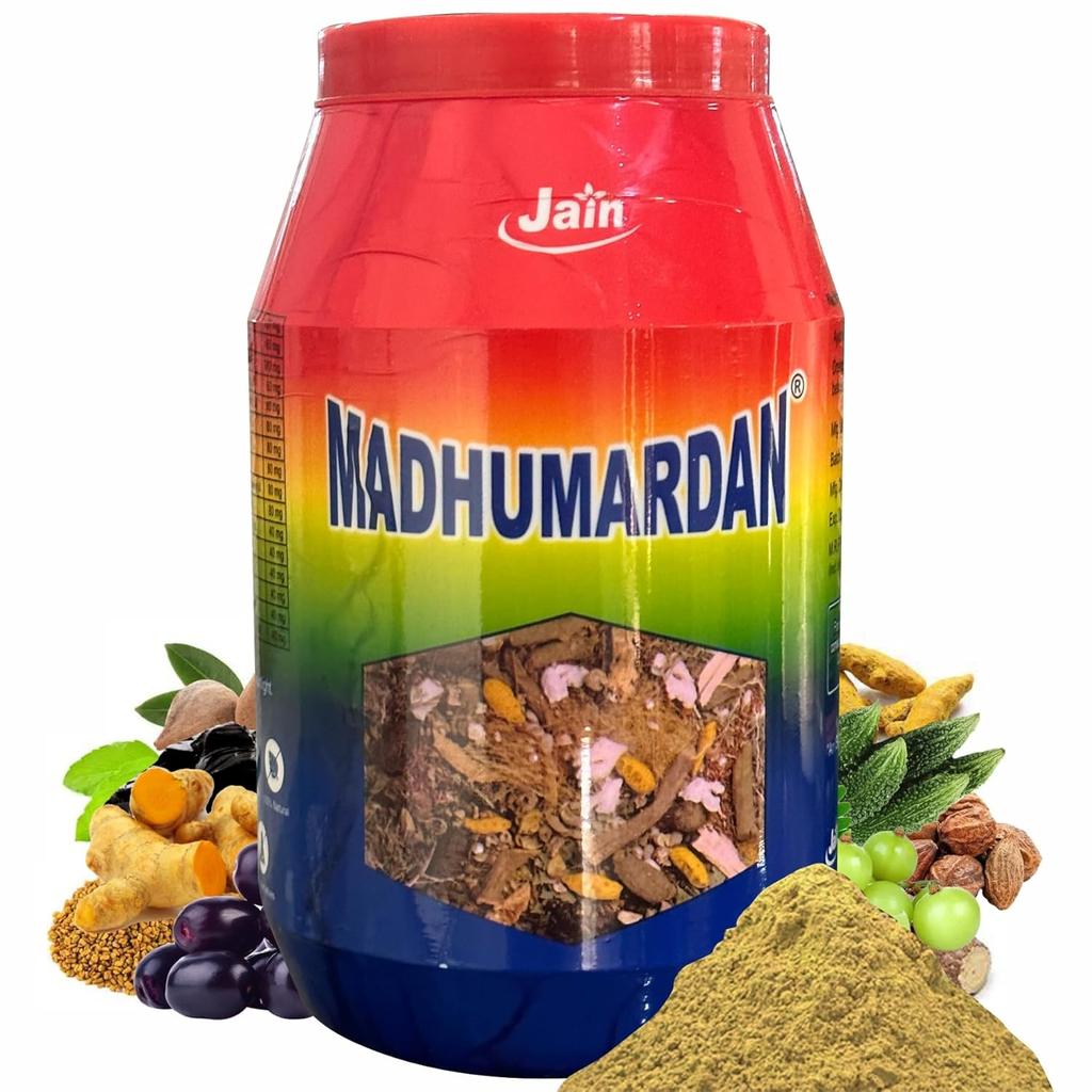 JAIN Madhumardan Порошок 300 г Упаковка 1 Натуральная Аюрведическая Травяная Смесь для Поддержки Уровня Сахара в Крови