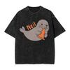 Neil The Seal Kawaii Washed T Shirts Streetwear Hip Hop Vintage T-Shirt  Tee Shirt for Men Women Short Sleeve Harajuku Summer