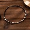 Gothic Skull Beaded Necklace Boho Wooden Choker Vintage Coconut Shell Necklace  Party
