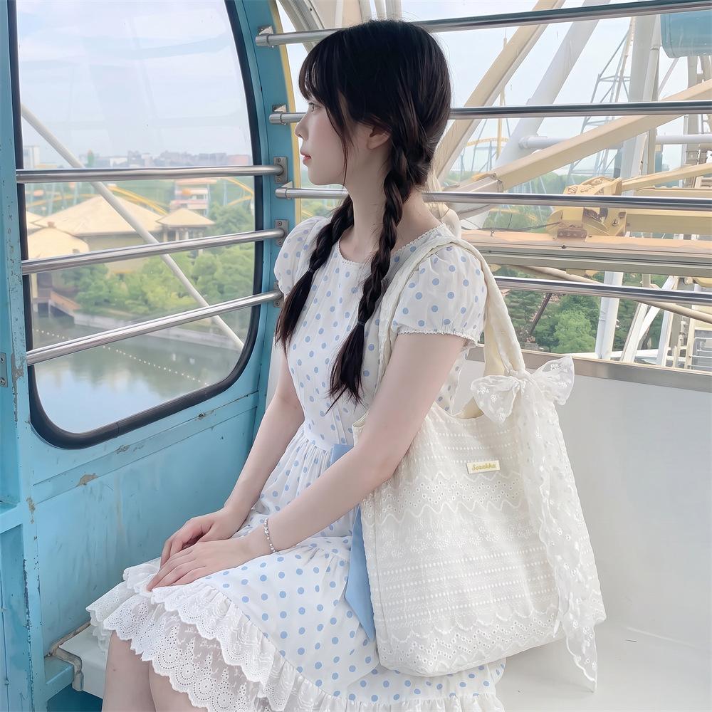 Style Lace Hollow Tote Bag Women's Shoulder Bag Ins Fashion Large Capacity Beach Bag