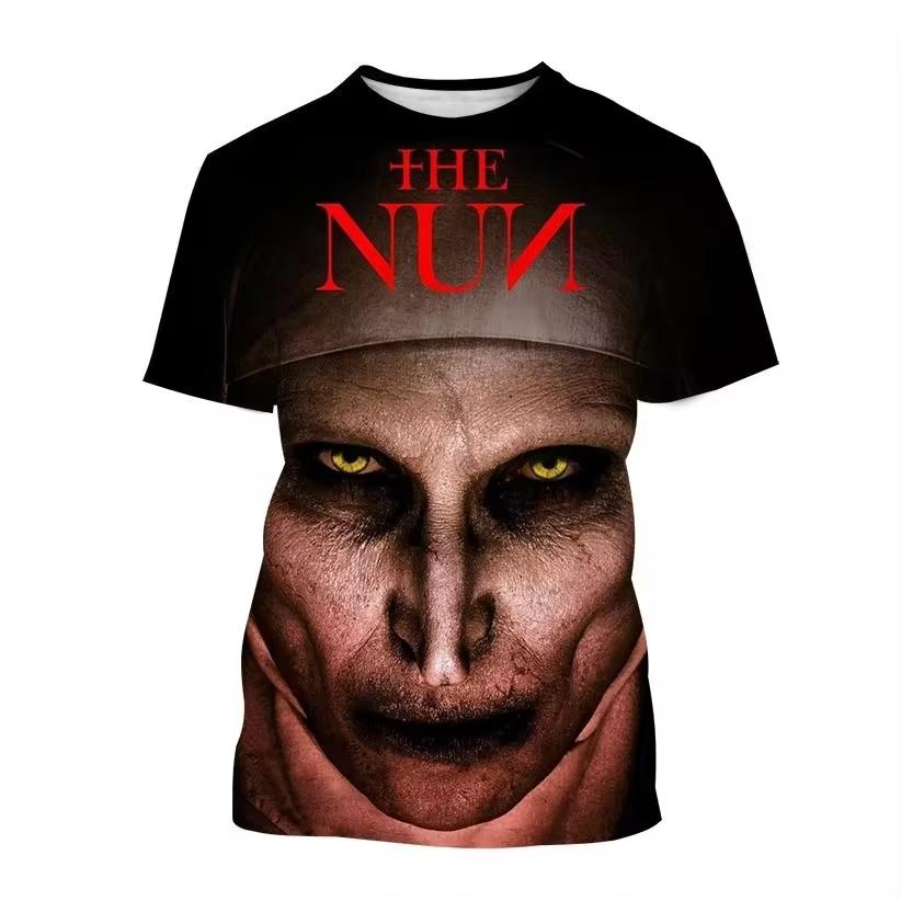 Horror Movie The Nun Graphic T-shirts 3D Print Men/Women Short Sleeve O-Neck T-shirt Oversized Streetwear Harajuku Tees Y2k Tops