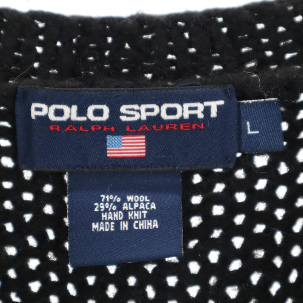POLO SPORT RALPH LAUREN Шерстяная смесь ручная вязка С длинным рукавом С V-образным вырезом свитер Мужской Б/у