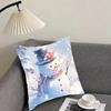 Snowman Cute Cushion Cover Pillowcase Ultra Soft Skin Friendly Fabric Cloud Like Comfort Concealed Zipper