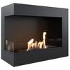 Wall Mounted Bioethanol Fireplace DELTA TÜV Left-sided with Glazing