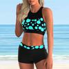 Women's Shoulder Strap Swimsuit Orange Leopard Print Print Bikini Tankini Swimsuit