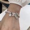 New 925 Sterling Silver Love Heart Bead Bracelet for Women Girl Bamboo Joints Lucky Wing Ethnic Jewelry Gift