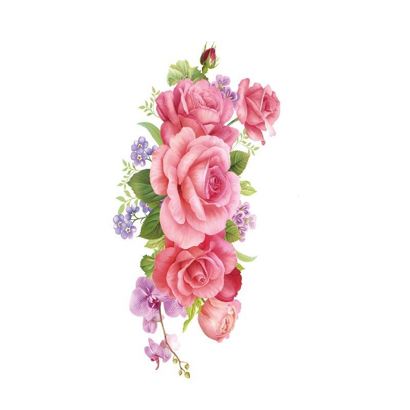 Наклейка с изображением цветка голубой розы, большой узор в виде цветка сливы, водонепроницаемая наклейка с изображением цветка на руке, образец татуировки