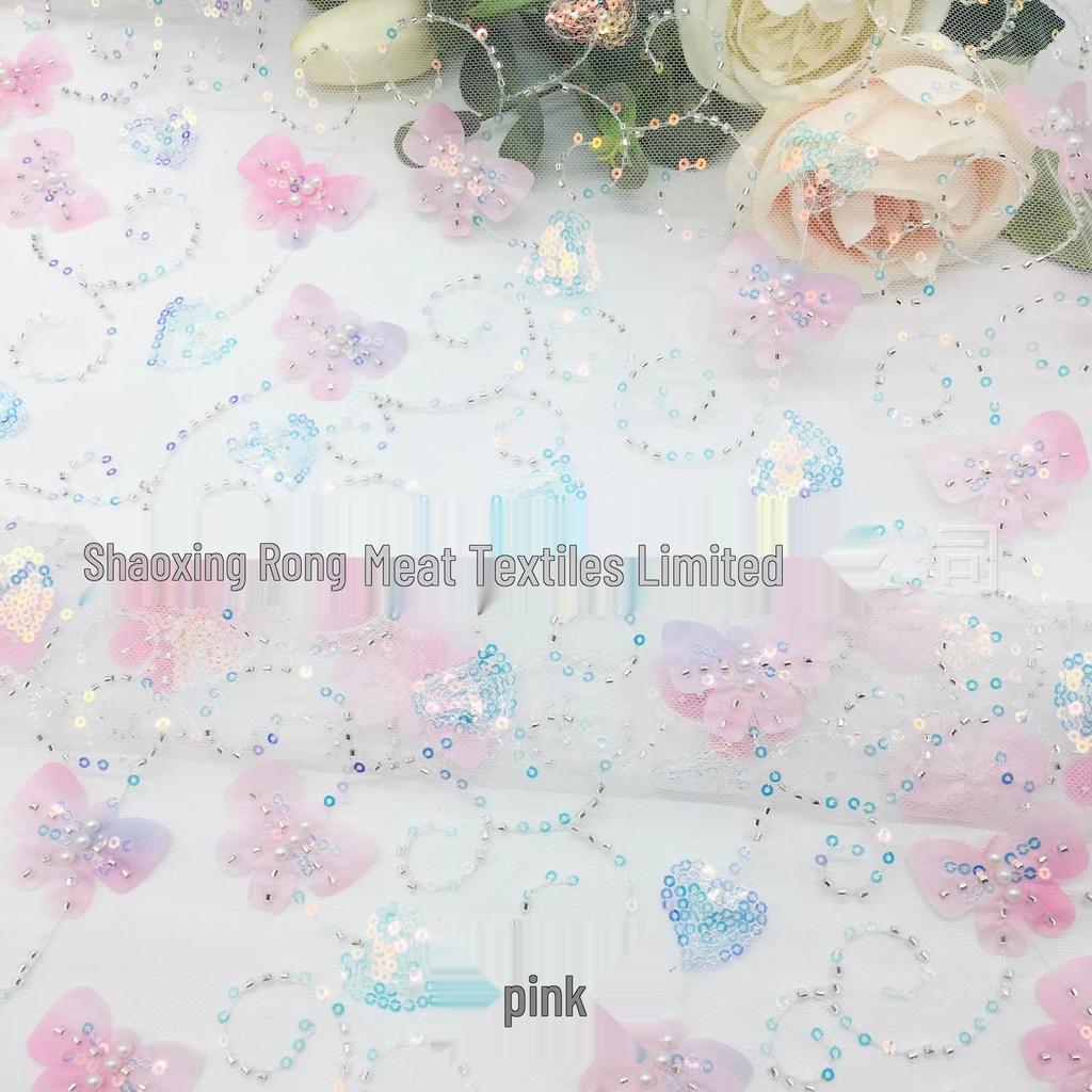 3 мм бусины-пузырьки и пайетки, сетчатая ткань в виде бабочек для детских юбок с вышивкой