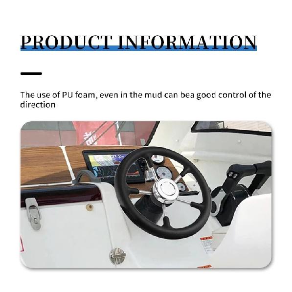 Marine High Quality Anti-Slip PU Foam 13.5" Steering Wheel with Knob 3 spoke Stainless Steel Boat Accessories Marine Hardware