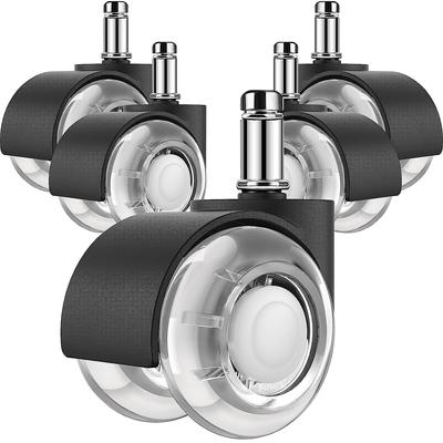 Колесики для офисного стула, набор из 5 двойных роликов диаметром 2 дюйма, сменное колесо для компьютерного стула с двумя шарикоподшипниками, сверхпрочные резиновые ролики