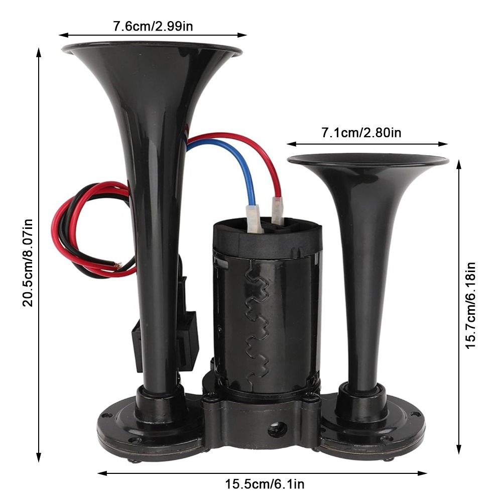 DC12V Dual Trumpet Air Horn 130dB Sturdy Dual Air Horn Easy Install Super Loud Train Horn  Train