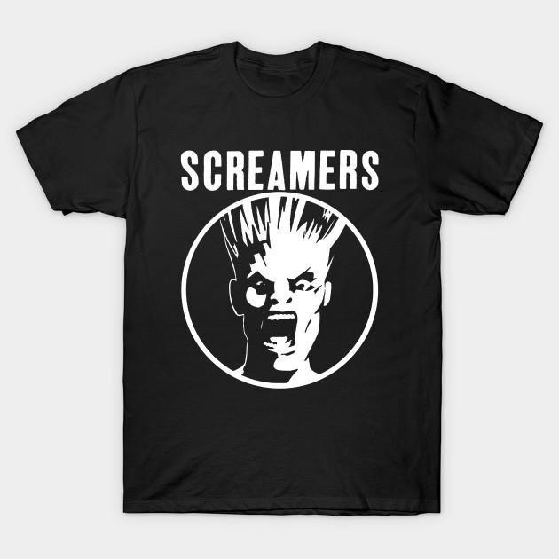 Мужская черная футболка с принтом The Screamers Band Печать на трансферной бумаге без вырезания Хлопковая футболка - Мужская летняя хлопковая графическая футболка