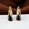 Suiyuan 2023 Champagne Gold-Plated Diamond White Stone Earrings