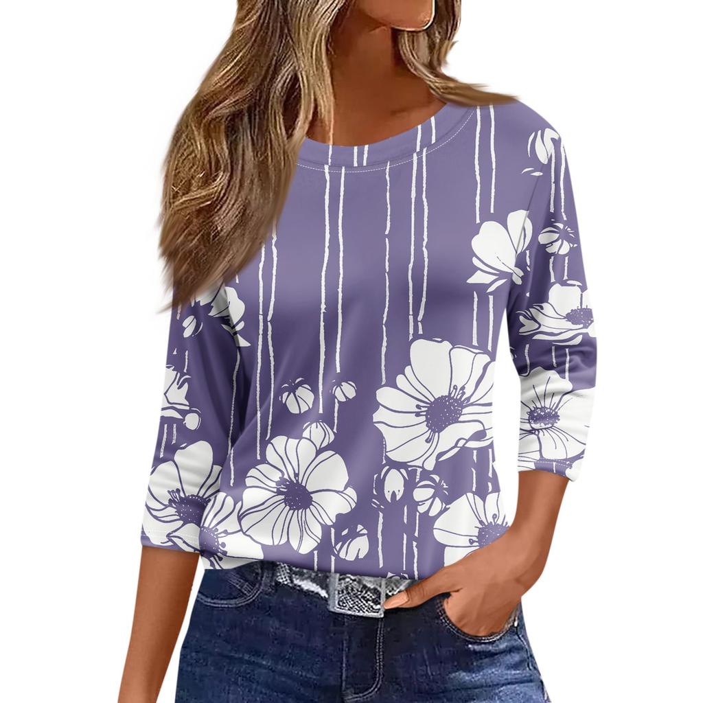 Футболка с длинным рукавом, женская модная повседневная свободная рубашка с круглым рукавом, футболка с принтом, женский топ
