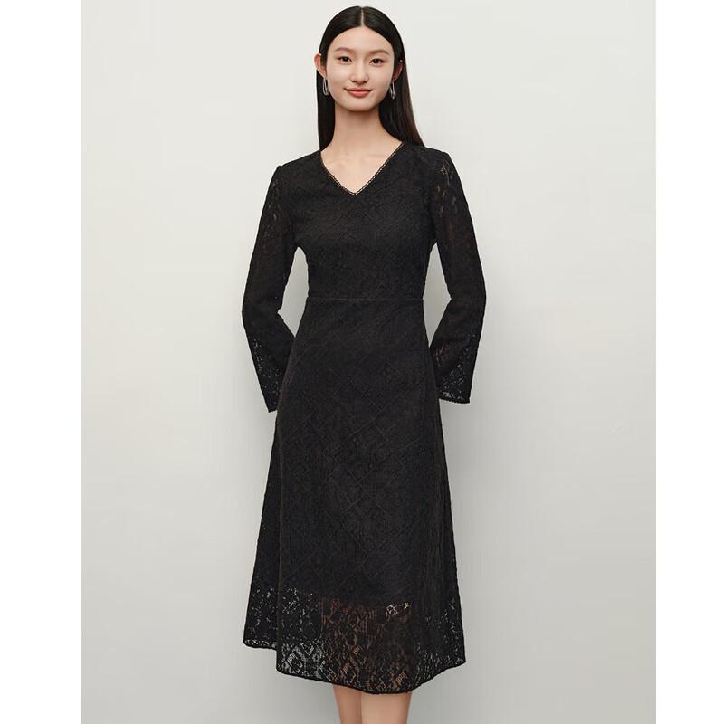 Элегантное женское миди-платье с V-образным вырезом и кружевом от ANNKAOU