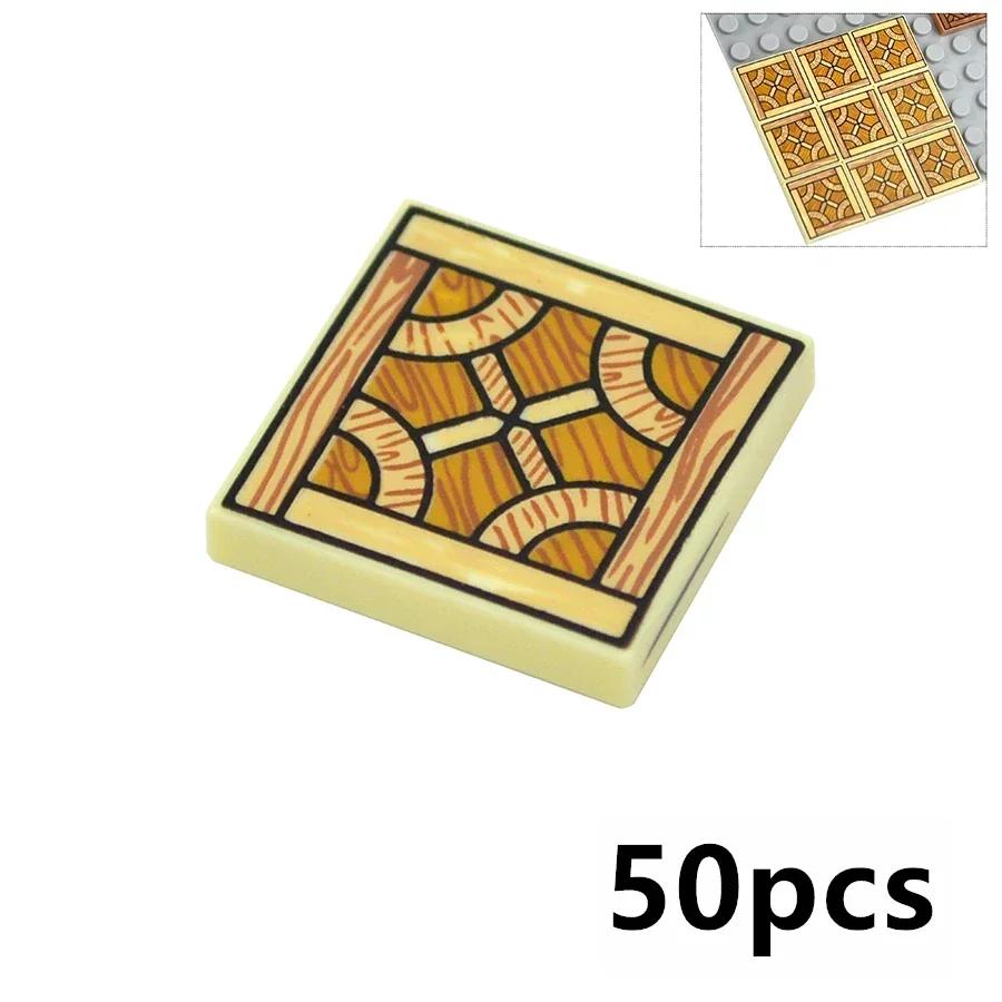 Smooth 2x2 Floor Printed Tile Assembled Building Blocks MOC City House Bricks Decoration Ceramic Tile Construction Toys