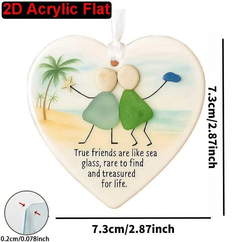 1Pc Heart‑Shaped 2D Flat Acrylic Hanging Pendant, Home Decor, Gift for Housewarming, Holiday Ornament for Halloween Christmas