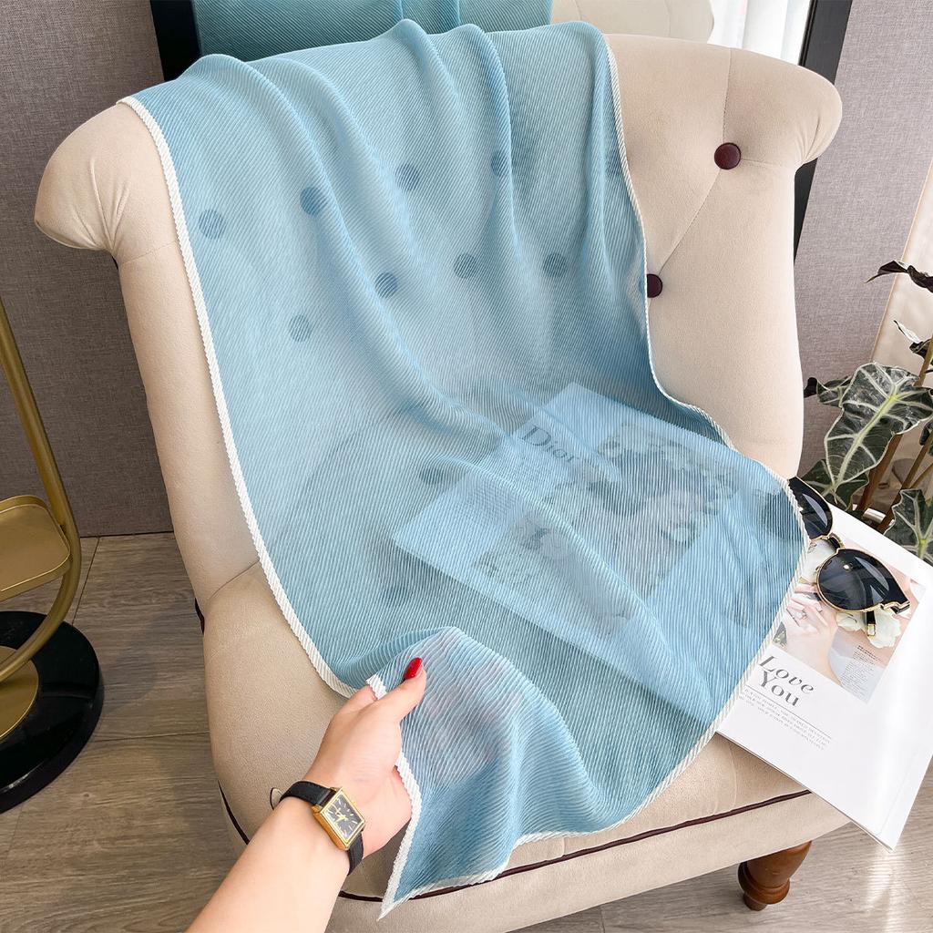 Solid Small Square Scarf Perspective Yarn Versatile Beach Silk Scarf Thin Tencel Skin-friendly Small Scarf Headscarf