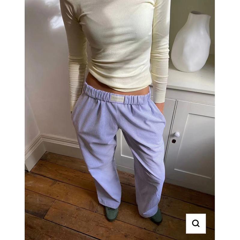 Женские полосатые брюки широкого кроя, повседневные уличные брюки INS Fashion Loose с высокой талией