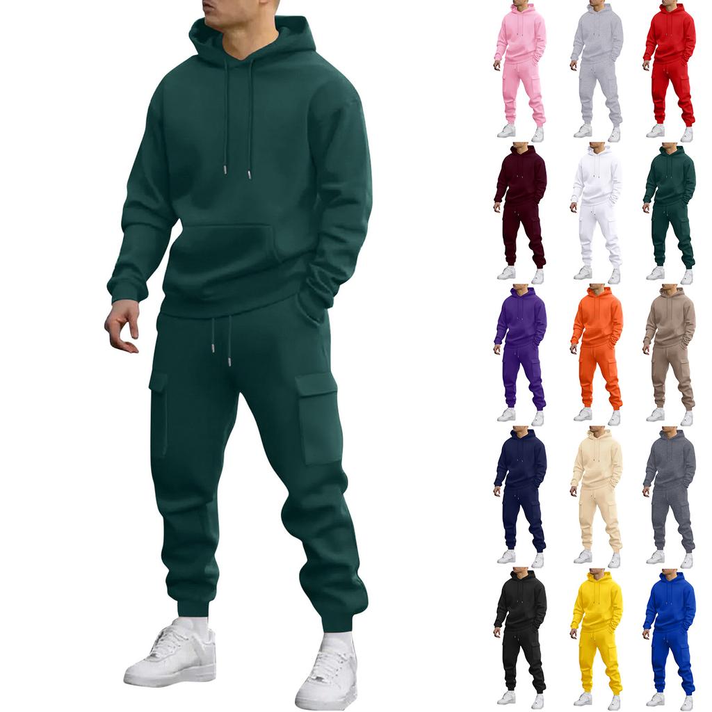 Men's Sweatshirt Suit Men's Solid Color Casual Sports Suit Sweatshirt Suit