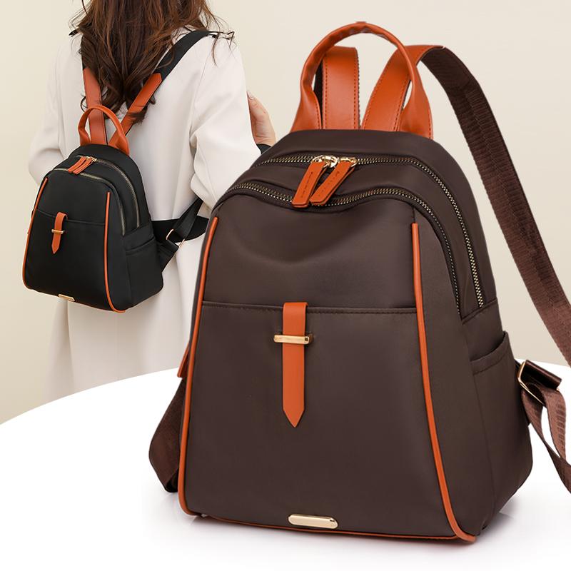 Leisure High Capacity New Women's Backpack Fashionable Color Blocking Nylon Shoulder Bag Commuter Travel Women's Backpack