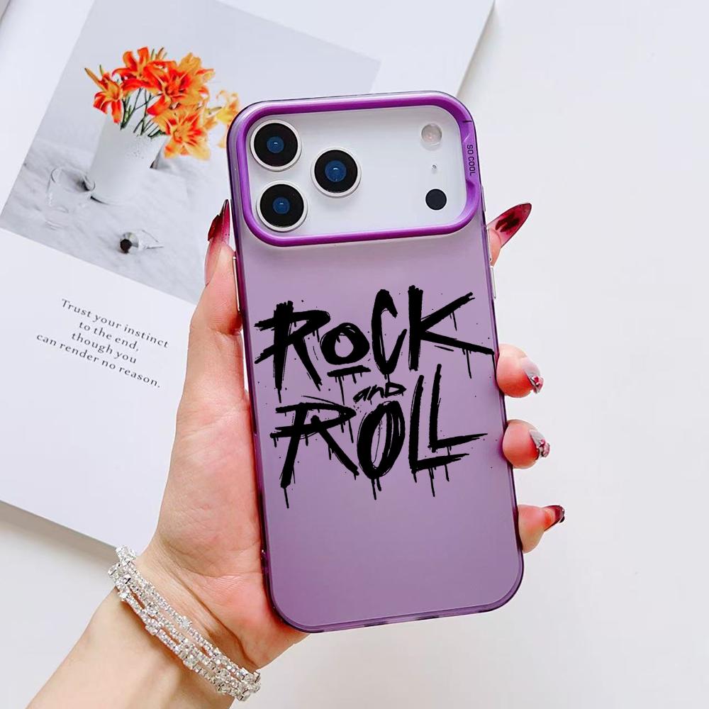Крутой чехол для телефона в стиле Rock Roll Music для iPhone 17 16 15 14 13 12 11 Pro Max Air Матовый Лазерный Аврора Ударопрочный Funda