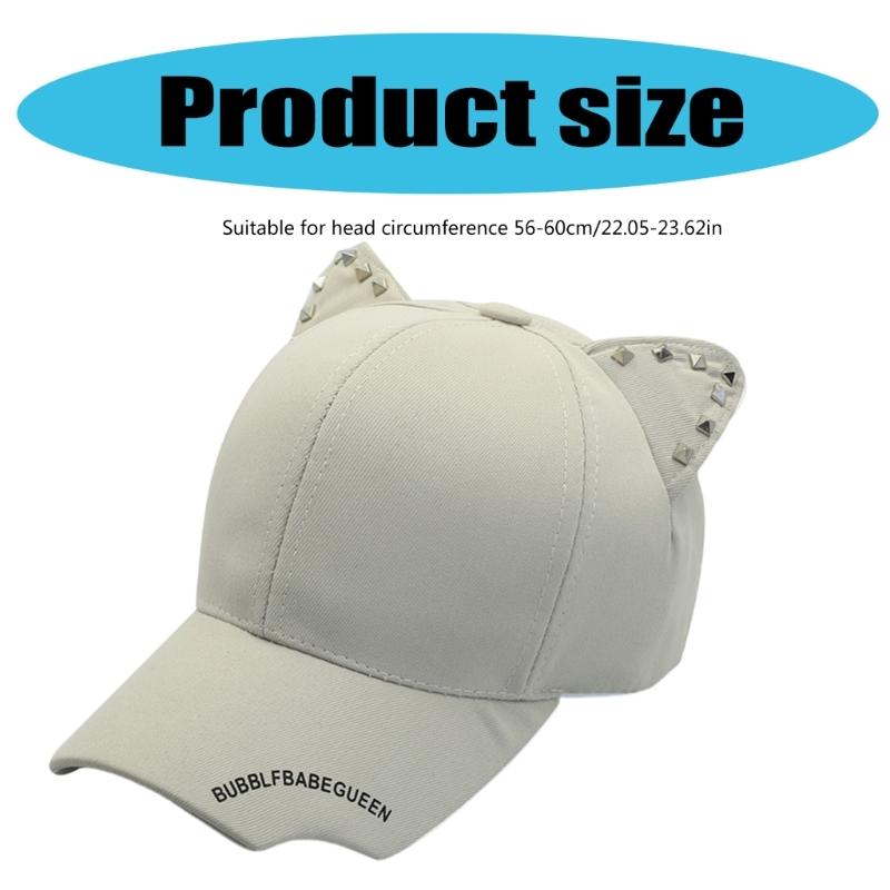 Модная шапка с кошачьими ушками, бейсболка с заклепками для взрослых унисекс, универсальная панк-шапка для вечеринок и повседневной носки