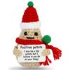 Funny Positive Energy Christmas Potato Doll With Card Home Room Decoration Handmade Knitted Potatoes Ornament Christmas Gifts