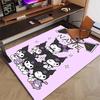 Custom Kuromi Mat Personalized Name, Polyester Washable Indoor Entryway Rug, Gift for Christmas, Easter, Thanksgiving Day
