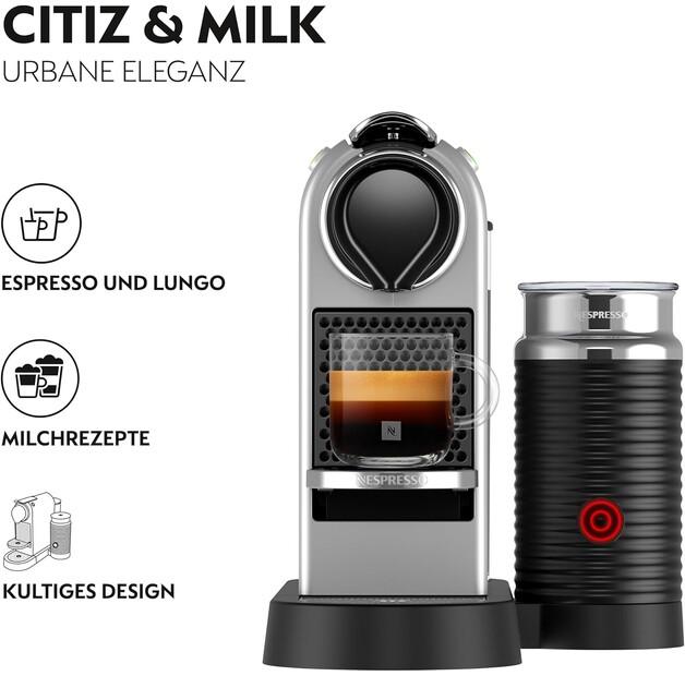 Capsule Coffee Machine Krups XN 761B New CitiZ & Milk Silver
