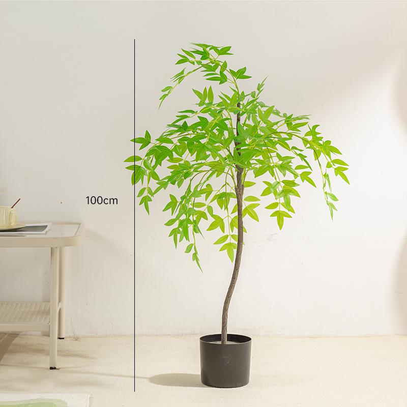 Artificial Nandina Domestica Potted Plant - Decorative Greenery for Living Room and Floor Bonsai Ornaments.