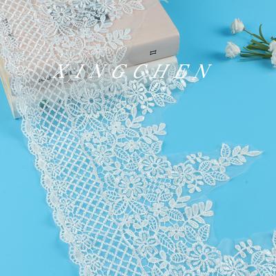 Клетчатое кружево с бисером 28 см Аксессуары для одежды Свадебная фата Кружевные аксессуары Кружевная ткань