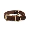 Dog cowhide collar Dog neck collar Retro copper hook head Medium and large dog pet products Durable and breathable