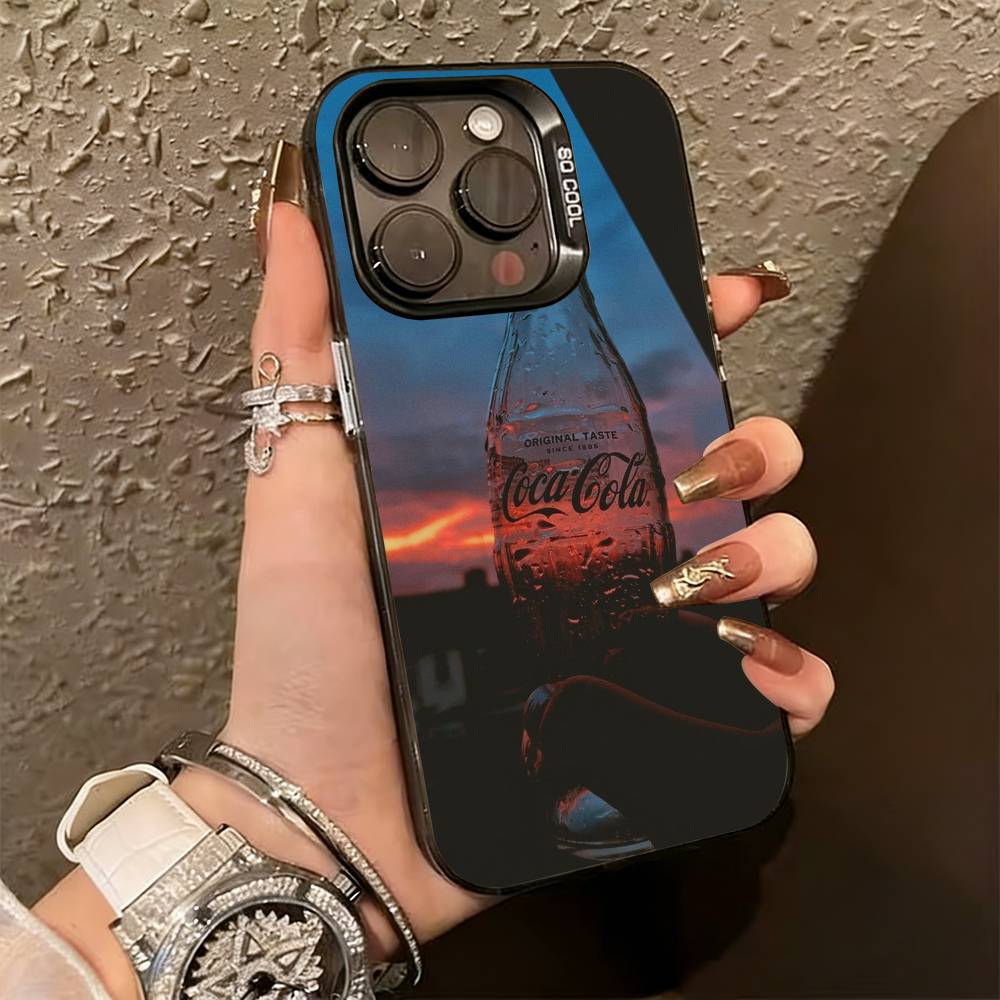 CocaS-S Модный Чехол для Телефона C-Cola Для iPhone 17,16,15,14,13,12,11 Plus,Pro Max,XS,Красочный Серебристый Чехол для Телефона Funda Cover