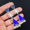 День Дочери Распродажа Серьги-подвески из стерлингового серебра с драгоценным камнем лазуритом Ювелирные изделия