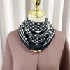 Magnetic Buckle, Foreign Style Neck Small Square Scarf, Silk Scarf, Women's Spring and Autumn Versatile Neck Protection Scarf, Triangular Scarf, New